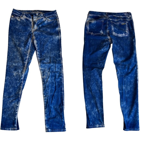 Michael Kors Women's Jeans Acid Style Wash Medium Blue Tie Dye SZ 4 - Picture 1 of 10